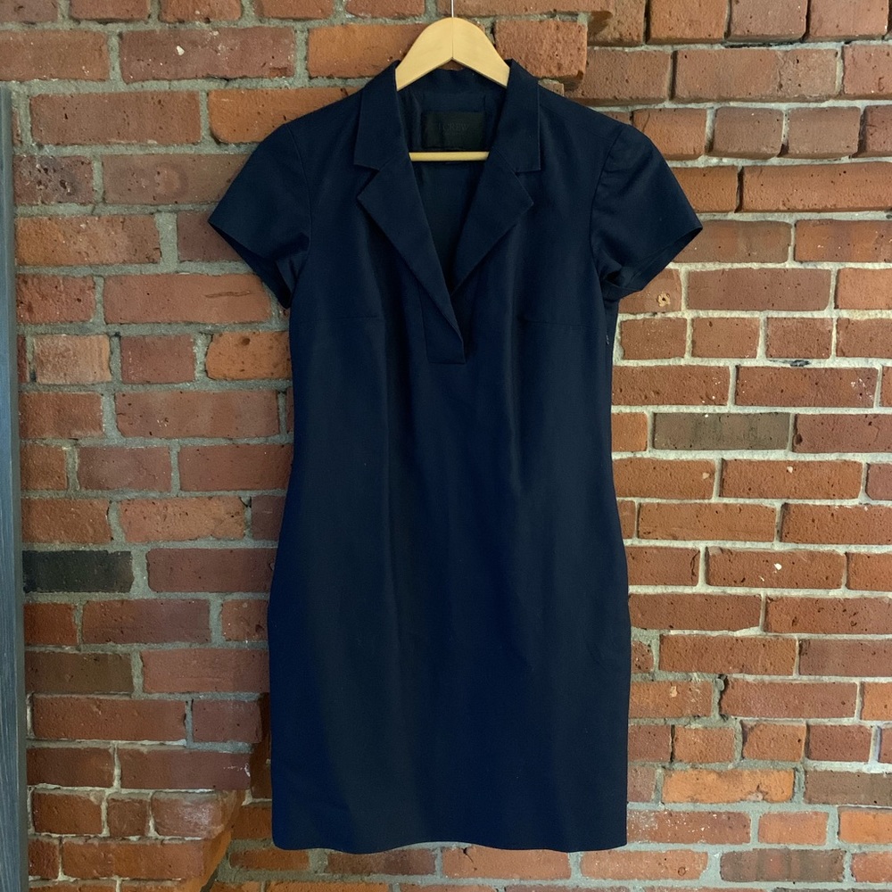 J Crew Navy Structured Dress 0